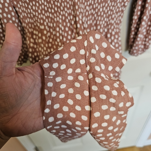 Abercrombie & Fitch Vneck Long Sleeve Romper Polka Dot Print - Picture 8 of 10